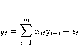 y_t = \sum_{i=1}^m \alpha_{it} y_{t-i} + \epsilon_t