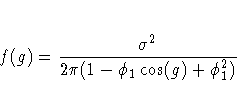 f(g) = \frac{\sigma^2}{2\pi(1-\phi_1 \cos(g) + \phi_1^2)}