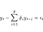 y_t - \sum_{i=1}^p \phi_i y_{t-i} = \epsilon_t