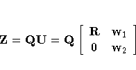 Z= Q{U}= Q[R& w_1 \ 0 & w_2
 ]