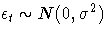 \epsilon_t\sim N(0,\sigma^2)