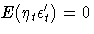 E(\eta_t \epsilon^'_t) = 0