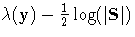 \lambda(y) - \frac{1}2\log(|{S}|)