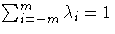 \sum_{i=-m}^m \lambda_i = 1