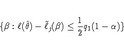 \{\beta: \ell(\hat{\theta}) - \tilde{\ell}_j(\beta)
\leq \frac{1}2q_1(1-\alpha) \}