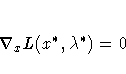\nabla_x L(x^*,\lambda^*) = 0