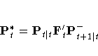 P^*_t = P_{t| t} F^'_t P^-_{t+1| t}