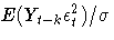 E(Y_{t-k} \epsilon^2_t)/\sigma