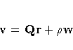 v= {Qr} + \rho w