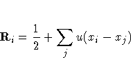R_i = \frac{1}2 + \sum_j u(x_i - x_j)