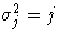 \sigma^2_j=j