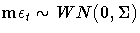 m{\epsilon}_t \sim WN( 0, \Sigma)