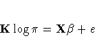 K \log \pi = {X \beta} + e