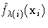 { \hat{f}_{\lambda(i)}( x_{i}) }