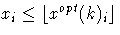 x_i \leq \lfloor x^{opt}(k)_i\rfloor
