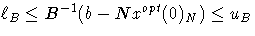 \ell_B\leq B^{-1}(b-Nx^{opt}(0)_N)\leq u_B