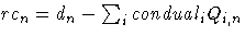 rc_n = d_n - \sum_i condual_i Q_{i,n}