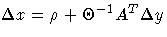 \Delta x = \rho + \Theta^{-1} A^T \Delta y