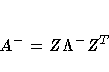 A^- = Z \Lambda^- Z^T
 