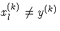 x_l^{(k)} \neq y^{(k)}