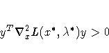 y^T \nabla_x^2 L(x^*,\lambda^*) y \gt 0