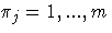 \pi_j =1, . . . , m