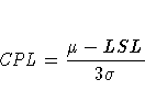 {CPL} = \frac{\mu - LSL}{3\sigma}