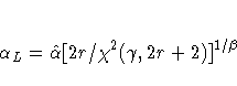 \alpha_{L}=\hat{\alpha}[2r/\chi^2(\gamma, 2r+2)]^{1/\beta} 