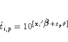 \hat{t}_{i,p}=10^{[{x_{i}}'\hat{{\beta}}+ z_{p}\hat{\sigma}]} 