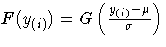 F(y_{(i)})=G(\frac{y_{(i)}-\mu}{\sigma})