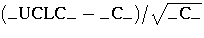 (\_{UCLC}\_ - \_{C}\_)/\sqrt{\_{C}\_}
