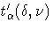 t^'_{\alpha}(\delta ,\nu)