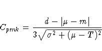 C_{pmk} = \frac{d-|\mu -m|}{3\sqrt{\sigma^2+(\mu -T)^2}}