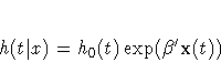 h(t | x) = h_0(t) \exp({\beta}'x(t))