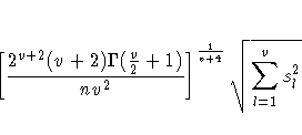 [ 
 \frac{2^{v+2} (v + 2) \Gamma (\frac{v}2 + 1)} 
 {nv^2} 
]^{\frac{1}{v+4}} 
\sqrt{\sum_{l=1}^v s_l^2}