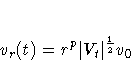 v_r(t) = r^p | V_t|^{\frac{1}2} v_0 