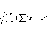 \sqrt{ ( \frac{n}m ) \sum ( x_i - s_i )^2 }
