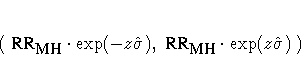 ( {RR}_{{\small MH}} \cdot \exp(-z \hat{\sigma}),
{RR}_{{\small MH}} \cdot \exp( z \hat{\sigma}) )