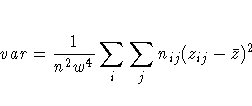 var = \frac{1}{n^2 w^4} \sum_i \sum_j n_{ij}
 (z_{ij} - \bar{z})^2