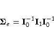 {{\Sigma}}_{e} = I_0^{-1} I_1 I_0^{-1}