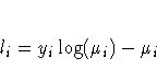 l_i = y_i \log(\mu_i) - \mu_i