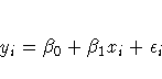 y_i = \beta_0 + \beta_1 x_i + \epsilon_i