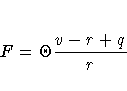 F = \Theta \frac{v-r+q}r