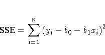 {SSE} = \sum_{i=1}^n ( y_i - b_0 - b_1 x_i )^2