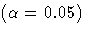 (\alpha =
0.05)
