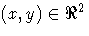 (x,y) \in \Re^2