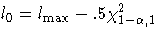 l_0=l_{\max} - .5\chi^2_{1-\alpha,1}
