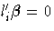 l_i^'{\beta}=0