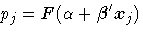p_j=F(\alpha+{\beta}'x_j)