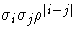 \sigma_{i}\sigma_{j}\rho^{| i-j|}
